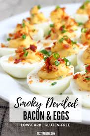 Smoky Deviled Bacon Eggs Are Deviled Eggs With A Smoky Twist With Yolks Mayo Dijon A Squeez Bacon Deviled Eggs Recipe Devilled Eggs Recipe Best Bacon Egg