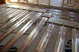 Thermofin U Aluminum Heat Transfer Plates And Pex Tubing Installed For In Floor Radiant Heating Patented By Rad Pex Tubing Radiant Heat Hydronic Radiant Heat