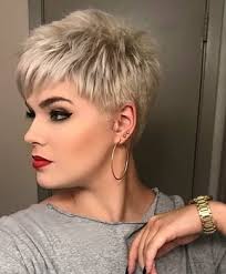 Short blonde pixie cut