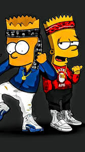 Download this wallpaper as iphone desktop or lock screen: Lit Bape Bart Simpson Wallpaper