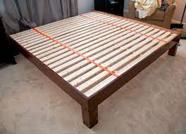 Our Hand Built King Sized Platform Bed Diy Bed Frame Diy Platform Bed Wood Platform Bed