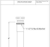 Westbrass A422-01 1-1/2" x 8" Slip Joint Extension Tube, PVD ...