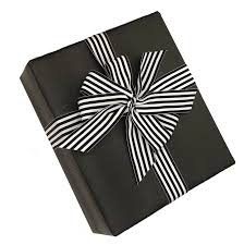 Black And White Striped Ribbon Black Faux Leather Gift Wrap With Black White Striped Ribbon Upscale Look For Weddings Corporate Gifts And Mor Business Gifts Embossed Paper Fabric Ribbon