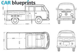 Car Blueprints 1969 Volkswagen T2 A Crew Cab Pick Up Blueprint Volkswagen Blueprints Vw Van