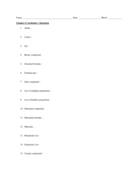 Review Questions Chemical Names And Formulas