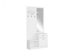 Entryway and hallway furniture is available in a wide array of styles and types. Nepo Hall Stand Entrance Hall Set 3 Hooks Shelf Mirrored Front In White Effect