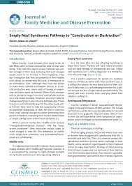 Pdf Empty Nest Syndrome Pathway To Construction Or Destruction