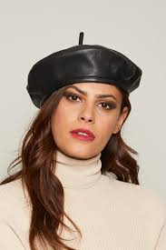 CARTER BLACK LEATHER BERET