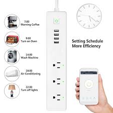 wireless smart power strip wifi remote control surge protector 3 ac 4 usb with app control remote control power strip surge protector