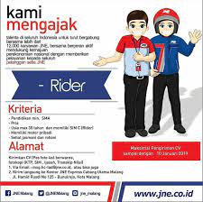 Silahkan baca persyaratannya dibawah ini ya. Lowongan Kerja Rider Di Jne Express Untuk Lulusan Sma Max 35 Tahun Lockerjob