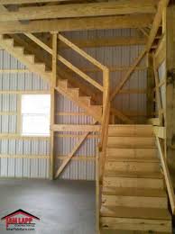 Corner Stairs Polebarndesigns In 2020 Barn Garage Plans Pole Barn Homes Barn Loft