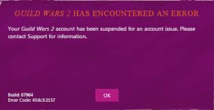 And see if this stupid thing has changed) that it keeps saying that newly unlocked accounts require validation and the feature will unlock in 4 days. Common Error Codes Guild Wars 2 Support