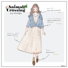 あつまれどうぶつの森マイデザイン デニムジャケットとワンピース イラストレーターmeecoのブログ powered by ライブドアブログ 女の子 おしゃれ イラスト アニメの服装 大学生 ファッション レディース