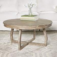 I needed a new coffee table for the living room and this design fit the bill perfectly. Hibbert Round Distressed Wood X Shape Coffee Table