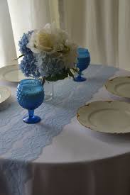 Light Blue Lace Table Runner 11 Wide Choose 3 Ft 12 By Lolaandbea Lace Table Runners Lace Table Blue Table Runner