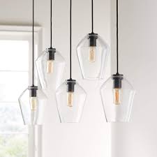 Maybe you would like to learn more about one of these? Arren Black Linear 5 Light Pendant With Clear Angled Shades Crate And Barrel