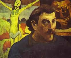 Artwork Replica Self Portrait with the Yellow Christ, 1890 by Paul Gauguin  (1848-1903, France)