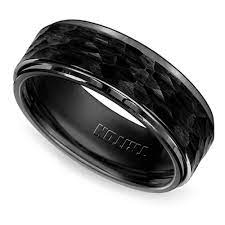 Hammered Men S Wedding Ring In Black Tungsten Tungsten Mens Rings Mens Wedding Rings Mens Wedding Bands Tungsten