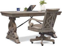 charthouse office desk and chair set gray in 2021 desk and chair set bobs furniture value city furniture