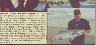 36 pound striper from a Laguna beach "OC Reg".