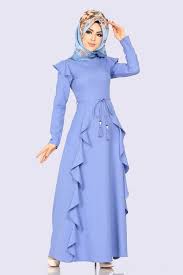 Modaselvim Elbise Firfir Detay Elbise Pl877 Mavi Dresses Muslim Dress Long Dress