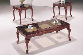 Get 5% in rewards with club o! 3 Pcs Table Set Queen Anne Style Cherry Coffee End Table Set