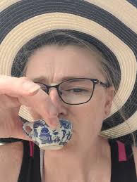 Tea party with vintage doll set