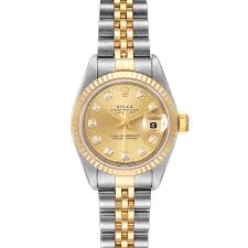 Rolex datejust gold diamond dial. Rolex Datejust Steel Yellow Gold Diamond Dial Ladies Watch 79173 Swisswatchexpo