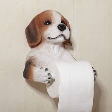 Bathroom Accessory Set Creative Resin Crafts Simulation Dog Toilet Roll Holder Paper Towels Hanging Rack Perforated Wall Icon2 Luxury Designer Fixures B Isyeri