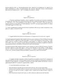 Il diritto di prelazione esercitato da un conduttore di un immobile ad uso abitativo è regolamentato dall'art.3 lett. Regolamento Per La Trasformazione Del Diritto Di Superficie In Diritto Di