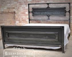 Industrial Bed Steel Metal Frame Mesh Headboard Footboard Modern Industrial Grandview Modern Industrial Furniture Industrial Furniture Steel Bed Frame