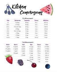 free printable kitchen conversion chart