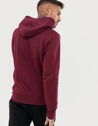 Pull Bear Hoodie In Burgundy Mimshacks