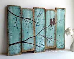 Birds On A Limb Original Painting Wall Hanging Wood Art Home Decor Gift Bird On Branch Wedding Gift Reclaimed Wood Nature Art Wood Painting Art Wood Art Handmade Home Decor