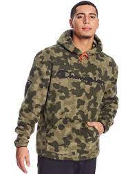 Plush Fleece Camo Hoodie Crinkle Nylon Logo