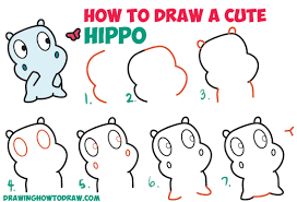 How to draw a cartoon baby? How To Draw A Cute Cartoon Baby Hippo And Butterfly Easy Step By Step Drawing Tutorial For Kids Beginners How To Draw Step By Step Drawing Tutorials Funny Drawings