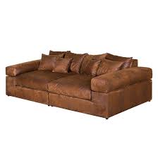 Ein rundes big sofa füllt einen großen. Grand Canape Naomi Imitation Cuir Vieilli Marron Big Sofa Kaufen Xxl Sofa Sofa Leder