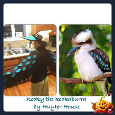 A Kookaburra Costume For The School Play Using A Ball Cap Foam Felt Hot Glue And A Wee Bit O Animal Costumes Diy Kids Dress Up Costumes Australian Costume