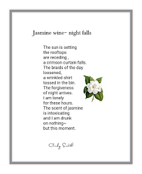 Jasmine Wine Night Falls Cindy Smith Cindy Smith Wine Night Words