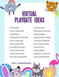 Virtual Playdate Ideas With Free Printable Checklist Virtual Playdate Ideas Virtual Playdate Playdate Activities