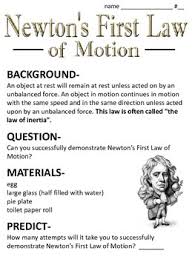 Newton S First Law Of Motion Lab Egg Drop Newtons First Law Egg Drop Isaac Newton