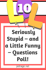 Lighten up your mood with our collection of dumb jokes that make everyone feel smarter. 10 Seriously Stupid And A Little Funny Questions Poll Funny Questions Funny Quiz Questions Silly Questions