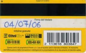 See terms and conditions for details. Functional Card Ethnicity E Card Western Union Money Transfer Italy Western Union Col It Wu 001 02