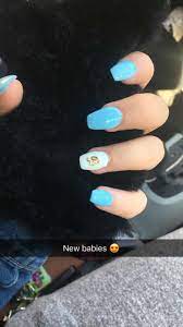 Boyfriend S Initials On Nail Acrylics Boyfriend Acrylic Nails Coffin Short Short Acrylic Nails Stylish Nails