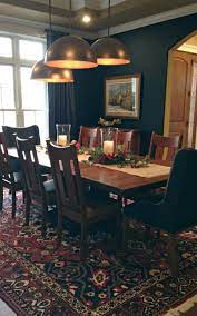 It is like the marilyn monroe of colors. Navy And Red Oriental Rug Under Custom Dining Room Table And Chairs Navy Blue Walls Staggered Oriental Rug Living Room Red Dining Room Rugs In Living Room