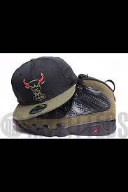 Chicago Bulls Olive Nines Air Jordans Retro Sneakers Men Fashion Fitted Hats