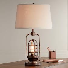 Hobie Bronze Nightlight Cage Table Lamp 9h335 Lamps Plus Industrial Table Lamp Cage Table Lamp Table Lamp