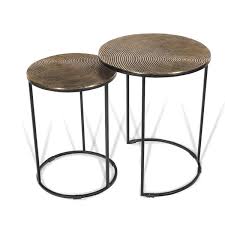30''w 30''d 14''h shown ingrey shagreenmaterial detailiron, resinleg. Gild Design House Othello Metal Nesting Tables Gold And Black Set Of 2 06 00928 Reno Depot
