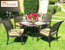 Coastlink Furniture Nevada 5 Piece Cast Aluminum Outdoor Dining Set With 48 Round Table Patio Table