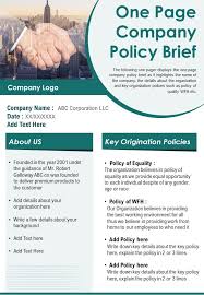 Today's business world is largely dependent on data and the information that is derived from that data. One Page Company Policy Brief Presentation Report Infographic Ppt Pdf Document Presentation Graphics Presentation Powerpoint Example Slide Templates